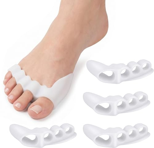Gsbnjuy 4Pcs Silicone Toe Separators for Women and Men Toe Spacers Bunion Protector Toes Corrector Alignment for Overlapping Hammer Toes Foot Relief Pedicure Reduces Friction