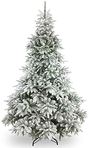 artplants.de Künstlicher Weihnachtsbaum Toronto, blau, beschneit, 230cm, Ø 155cm - Christbaum - SchneeKunsttanne