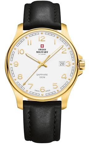 Swiss Military by Chrono Herren Uhr Armbanduhr Quarzwerk mit Edelstahl Metallarmband oder Lederband Analoge Herrenuhr SM30200