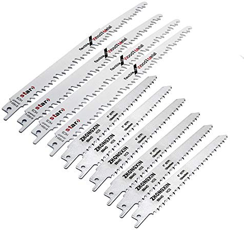 Supertool Säbelsägeblätter für Holzsägeblätter R1021L (150 mm) + R644D (240 mm) lang HCS 10 Stück