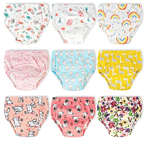 Max Shape Lot de 9 Pantalons D'entraînement pour Pot pour Bébé,sous-Vêtements pour Bébé pour Garçon et Fille,sous-Vêtements D'entraînement pour Enfants Couches Anti-Fuites 4 Ans