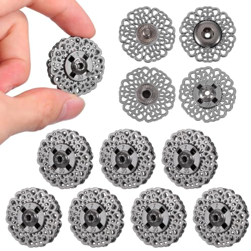 Healifty 10 Stück Hohle Schneeflocken Druckknöpfe Aus Metall Annäh-Druckknöpfe Für Jacken Mäntel Und Blazer 1.18 in/3.00 Cm Diy Nähzubehör