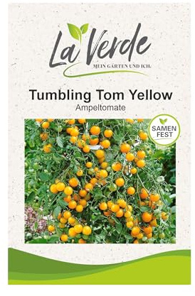 La Verde MEIN GARTEN UND ICH. Tumbling Tom Yellow Tomatensamen für ca. 10 Pflanzen, Ampeltomate, süß-fruchtige Früchte, Saatgut ohne Gentechnik