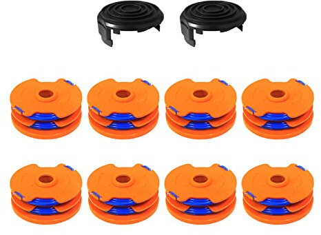 CDIYTOOL WX100 Grass Trimmer Spool Lines fit for Qualcast GT25 GGT350A1 GT30 GGT450A1 and WG100E WG104E1 1.65mm dia 8.3m long (8 spools + 2 caps)