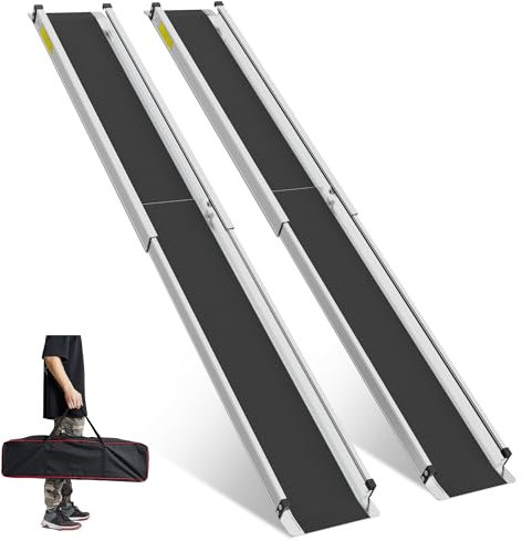 KOLOTOOL Telescopic Wheelchair Ramps 5ft/152cm with Bag Mobility Scooter Ramp Ramps for Wheelchair 272KG Loading Capacity