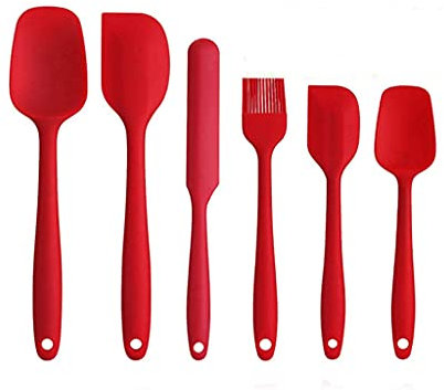 SHALOLY 6pcs/set Cooking Tools Set Non-stick Cooking Spoon Spatula Ladle Egg Beaters Silicone Heat-Resistant Cream Scraper Kitchen Tool