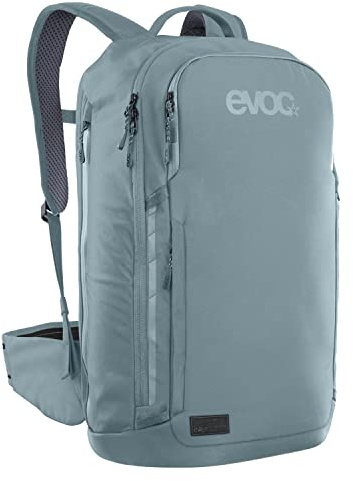 EVOC COMMUTE PRO 22 Rucksack, steel, L/XL | Rucksack, Fahrradrucksack, inkl. Rückenprotektor, recyceltes Polyester, Gewicht: 1, 2 kg, Maße: 15 x 29 x 48 cm