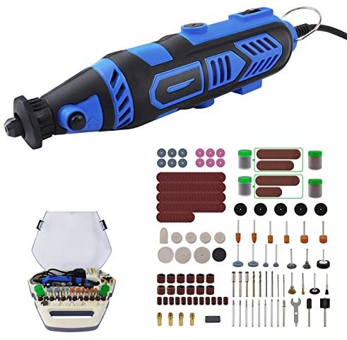 Rotary Tool Kit 135W Multi Tool Grinder Set with 252 Accessories Cutting Shades, Sandpaper, Storage Case, Variable Speed 6 Level 32000RPM, Lightweight Multi Tool for Craft, DIY Creations