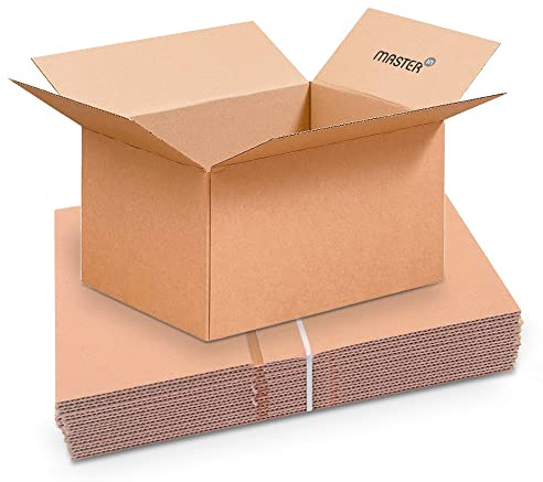Master'in - Caisse carton simple cannelure - Brune - 430 x 310 x 250 mm - Lot de 20 caisses