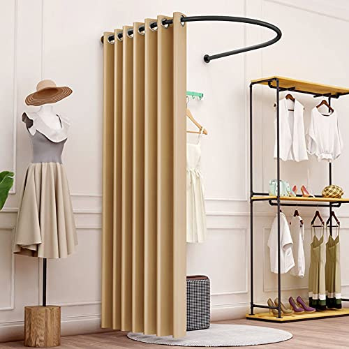 Mobile Dressing Changing Room U-Type Track Locker Room Wall-Mounted Fitting Room Simple Sun Shade for Office Outdoor Activities (Color 4 85X80CM)
