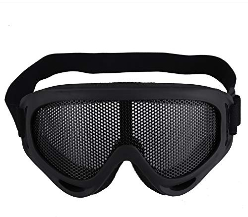 Taktische Schutzbrille, X400 Airsoft Sportbrille mit Stahllinsen, Schwarz, für Outdoor Paintball
