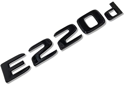 MCK Auto - E220d Schwarz Glänzend Vorne Hinten Kotflügel Kotflügel Schwarz Badge Logo Kofferraum Emblem Aufkleber Selbstklebend Tuning