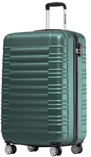 TRVLMORE Valise Cabine 55x35x25 - Bagages Cabine - Bagage Cabine 55x35x25 - Petite Valise - Valise Cabine 55x40x20 - Valise Rigide - Valise Roulette - Trolley Voyage - Suitcase - Vert