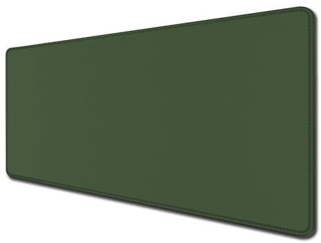 Schreibtischunterlage, Mauspad, Schreibtischunterlage mit rutschfester Unterseite und genähtem Rand, Muster, personalisiertes Design, Tastaturunterlage für Laptop, Büro und Zuhause, 80 x 40 cm, Grün