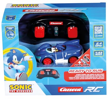 Carrera RC Sonic 370430022 - Team Sonic Racing Mini RC - Sonic With Precise 2.4GHz Control - 1:43 Scale - Up To 5 Kmh - Ready-To-Run, Suitable For Ages 6 Years+