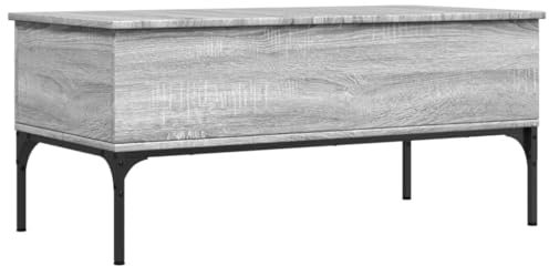 vidaXL Soffbord grå sonoma 100x50x45 cm konstruerat trä och metall