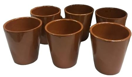 Set de verres en terre cuite émaillée 10 cm