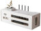 NUODWELL Scatola portaoggetti da parete per router WiFi, in legno, con ripiani galleggianti, per TV, cavo di alimentazione, per camera da letto, soggiorno (bianco)