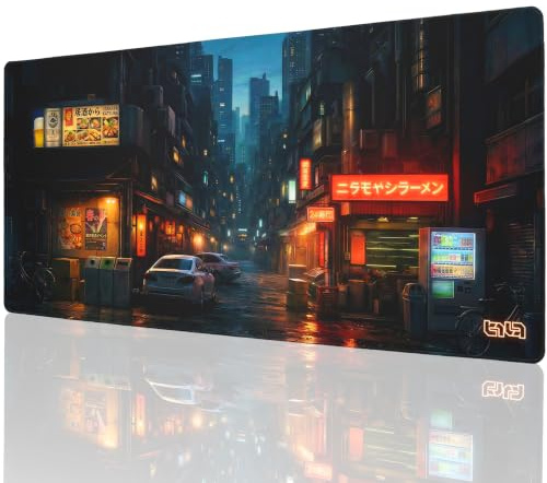 Tilt Gaming Mauspad 900x400 mm - 4 mm rutschfeste Schreibtischunterlage Groß - Speed-Oberfläche & HD-Druck - Maschinenwaschbar Mousepad XXL für Gaming und Büro - Dark Corners Desk Mat
