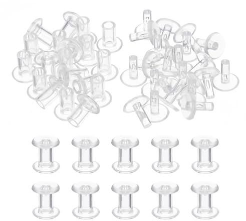 PATIKIL M5x9mm Perno Di Plastica, 24 Set Perni Chicago In Plastica Viti A Pressione Per Album Fotografici E Scrapbook In Pelle, Trasparente