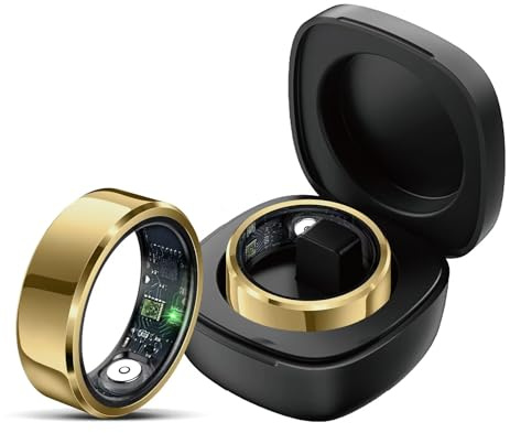 Smart Ring Android Fitness Ring Tracker Smartringe für Herren Damen Schlaftracker Sport Schrittzähler IOS Herzfrequenz Pulsmesser Fitnesstracker Smartring Fitnessring Gesundheitsring Schwarz Silber