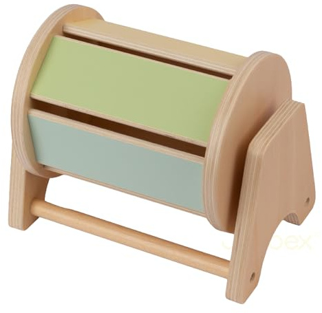 Joybex Montessori Baby Spielzeug 6 Monate – Holzspielzeug, Lernspielzeug Spielzeug ab 1 Jahr, Motorikspielzeug, Baby Geschenk 1 Jahr Junge & mädchen, Kinder, CE geprüft, Drehtrommel mit