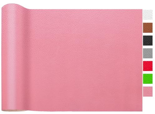 LOMUG Tela de Cuero Artificial Tapicería 200 x 140cm Impermeable Cuero Sintetico con Textura Tela Polipiel para Tapizar Telas de Reparación Parche Cuero para Asientos de Automóvil y Sofá, Rosa