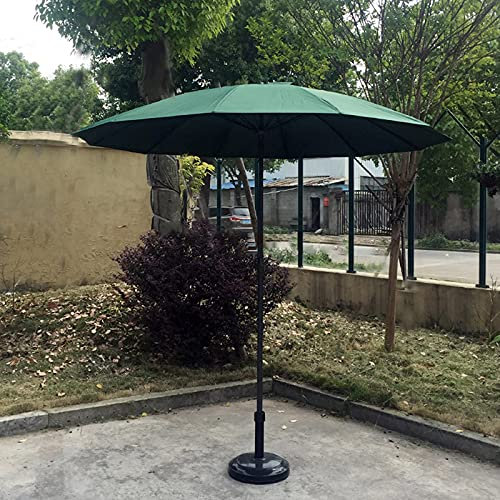 Ombrellone da giardino rotondo da 2,17 m, palo in ferro, altezza regolabile, ombrellone da giardino/antipioggia/parasole, per padiglione/balcone/terrazza/tavolino/ombrellone da spiaggia, verde scuro
