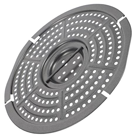 Zerodeko Oval Air Fryer Tray 17x18cm Nonstick Removable Fryer Grill Tray Replacement Part for Easy Cooking and Cleaning