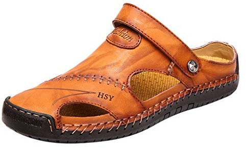 Luadnysin Sandales Homme Claquette Hommes Chaussures Ete Cuir Été Confortable De Plage Mule Babouche Sandale Claquettes Pantoufles pour Chaussons D'été Plastique Chausson Chaussure Espadrilles