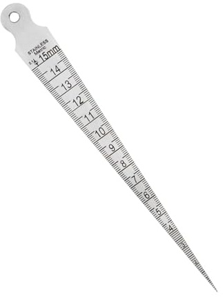 Lame Spessimetro, Calibro a cuneo da 1-15 mm Calibro conico for fori di fessura Righello in acciaio inossidabile Calibro conico for ispezione di saldatura Strumento di misura metrico Ine(0.7mm thickne