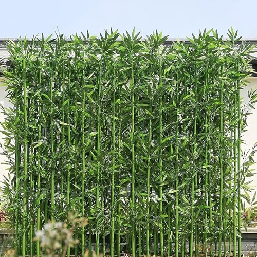 GONCBKVN Árbol de bambú Artificial para Exteriores, Planta de bambú Artificial de Seda con Hojas, para Cerca de jardín y Pantalla de privacidad