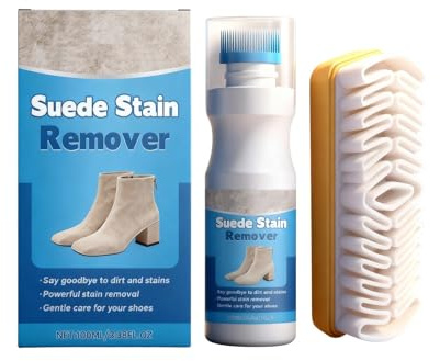 YNGWVHKET Kit smacchiatore delicato per camoscio - Detergente per scarpe da 100 ml con spazzola morbida, adatto a tutti i tipi di camoscio/pelle, perfetto per l'uso domestico e in viaggio.