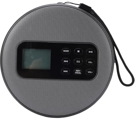 Annadue Lecteur CD Portable avec Bluetooth, Lecteurs CD Rechargeables pour la Maison, Lecteur de Musique CD Personnel Compatible avec Haut-parleurs, écran LCD, AUX, USB, Prise Casque