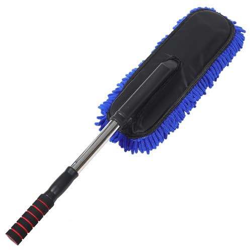 VALICLUD Spazzola la Pulizia Auto con Manico Ergonomico Blu, Set di Strumento con Fibre in Chenille e Lega di Alluminio, per Carrozzeria ed Esterni Auto