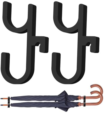DCYQAIN 2-Pack Car Umbrella Hook Holder - Black Auto Trunk Umbrella Hooks, No-Drill Installation Vehicle Organizer, Space-Saving Car Accessory for SUV, Sedan, Truck Interior Storage Solution