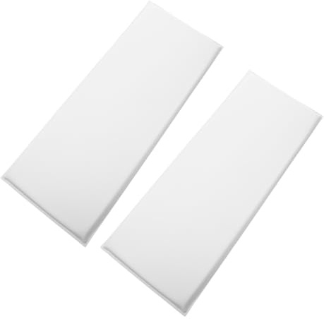 FONDOTIN Lot de 2 Panneaux Muraux Rembourrés Autocollants pour Chambre D’garçon et Filles, Coussin Anti-collision en Pvc, Dimensions 20x50 Cm, Couleur Ivoire, Protection Murale Douce