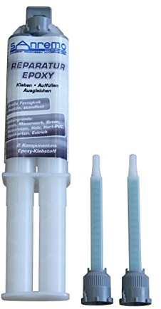 10x Sanremo REPARATUR EPOXY 25ml + 20 Mischdüsen Epoxidharz Kleber 15 Minuten Epoxy