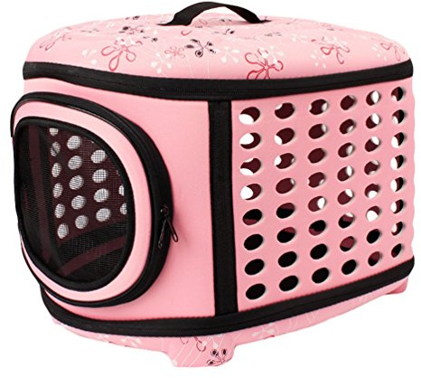 JEELINBORE Transporttasche Tragbar Faltbar Tragetasche für Tiere Hunde Katze Hundetasche (Rosa, L)