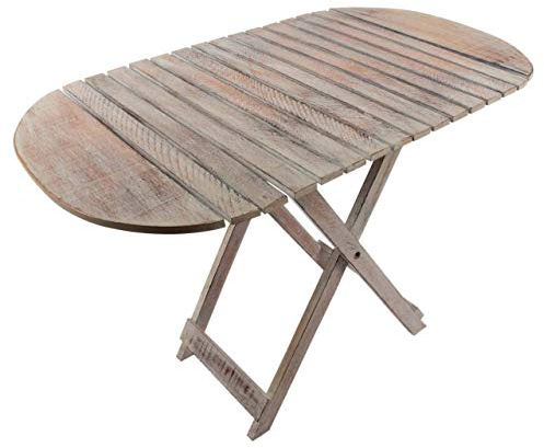 Divero klappbarer Balkontisch Lyon aus Durian-Holz – Farbe: White Washed