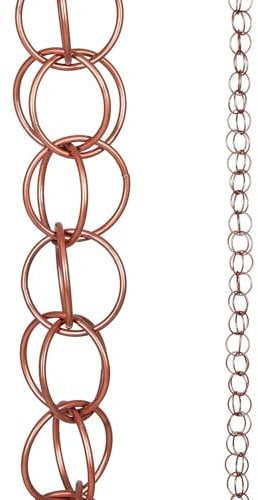 Topadorn Ring Rain Chains Decorative Rain Chain Bell, 8-1/2 Length, Metal Double Loop