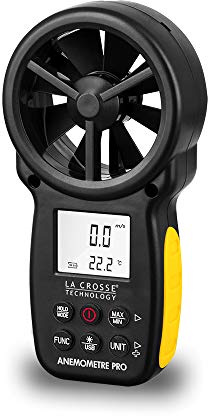 La Crosse Technology - WS9501 Digital Handheld Anemometer and Computer Connection - Black/Yellow
