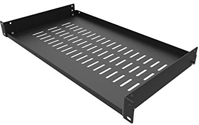 Jingchengmei 1U Disassembled Vented Cantilever Server Rack Mount Shelf 10(254mm) Depth for 19-Inch Network/AV Equipment Rack and Cabinet(1U10V)