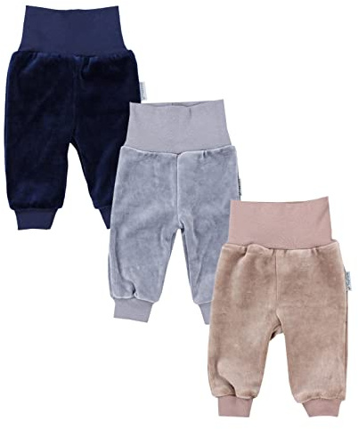 TupTam Pantaloni Bambino Invernali 3 Pezzi – Pantaloni Tuta Bambino in Cotone Morbido con Polsini, Mix di Colori 1, 92