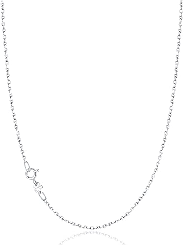 Jewlpire Silberkette Damen 925 1.3mm Kabelkette Silberkette Damen 925 Ohne Anhänger Stark & Glänzend 45cm