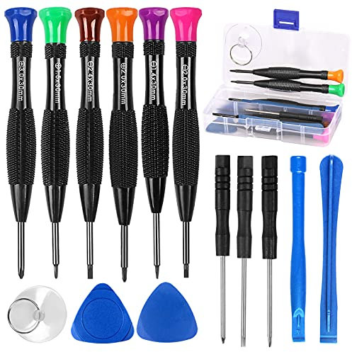Small Screwdriver Set, 14 Pcs Jewellers Screwdriver Set, Screwdriver for Glasses Tightening, Magnetic Mini Jewellers Screwdriver for Tightening Electronics Toys Watch