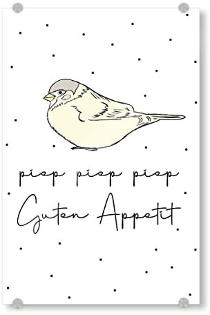 artboxONE Acrylglasbild 60x40 cm Typografie Guten Appetit, Piep Bild hinter Acrylglas - Bild Guten essecke Essen