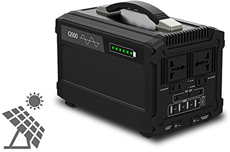 YYMC 500 Vatios Generador Solar para Camping, 120000 Mah Central Eléctrica Portátil, Salida De CA De Onda Sinusoidal Pura, 444 WH Generador Solar Portátil para Hogar Camping Aventura