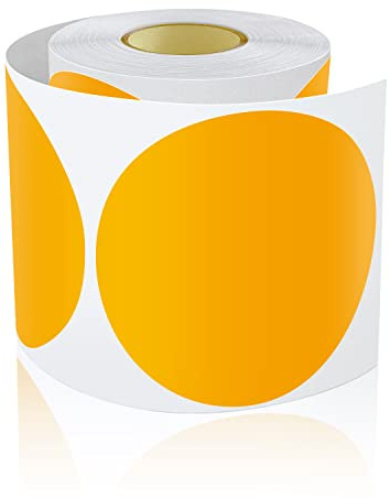 Meitaat 200 Stück Runde Aufkleber Groß 90mm Klebepunkte Orange Etiketten | Farbkodierung, Kreise Sticker Große, Selbstklebende Markierungspunkte, Punkt-Aufkleber, Klebeetiketten Ablösbar, Wetterfeste