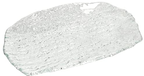 Van Well St Tropez - Piatto da portata in vetro, rettangolare, 25,5 x 17 cm, con struttura e rilievo, per sushi, torte e cupcake, pesce e carne, piatto per formaggio e salsicce, vassoio